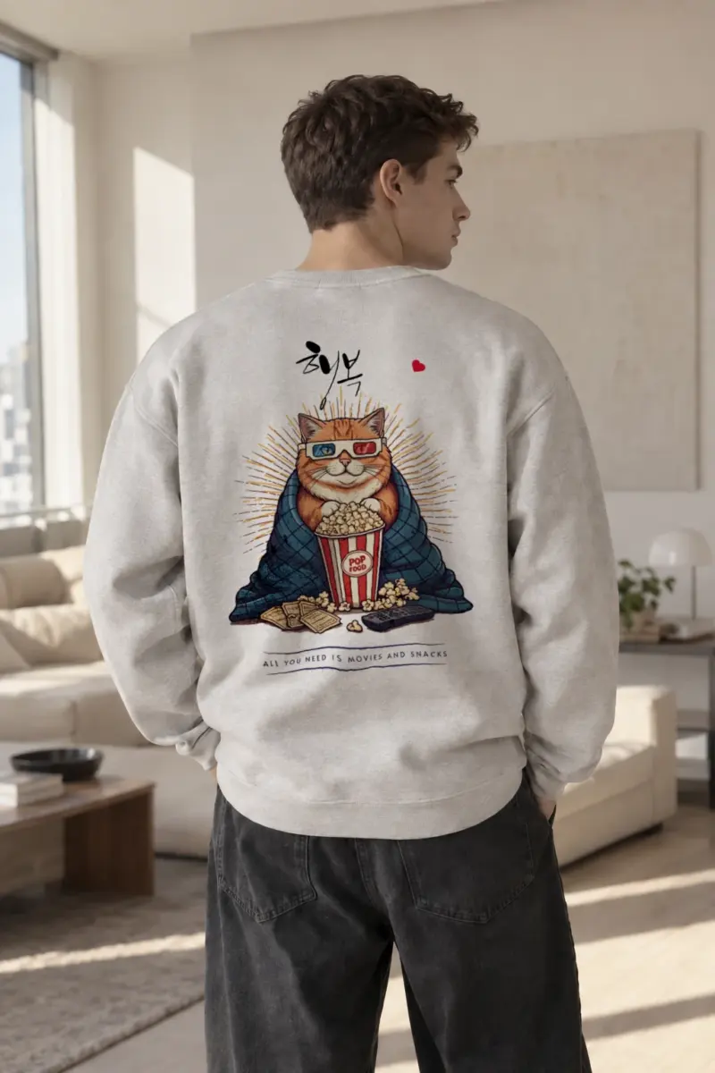 “Movies And Snacks” Heavy Blend Unisex Crewneck Sweatshirt | Gildan 18000