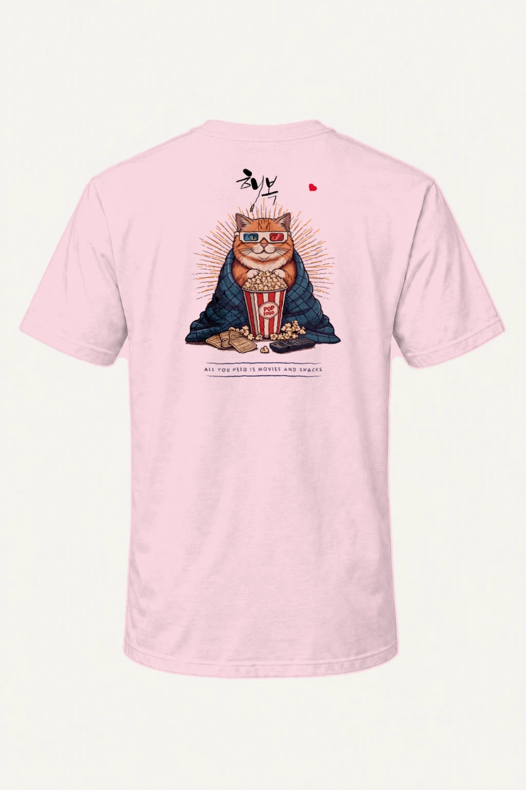 "Movies And Snacks" Heavyweight Unisex Crewneck T-shirt | Gildan 5000