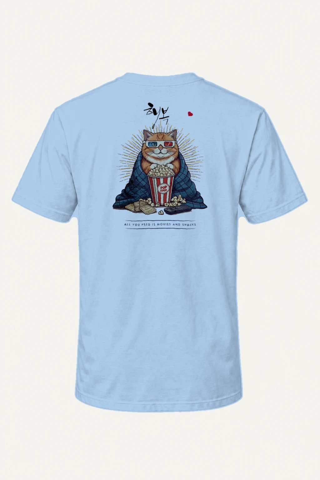 "Movies And Snacks" Heavyweight Unisex Crewneck T-shirt | Gildan 5000
