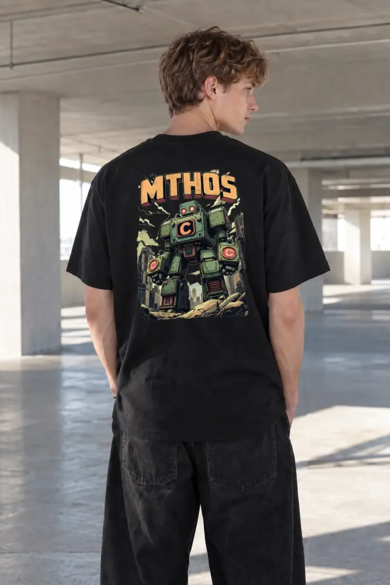 “MTHOS Robot” Heavyweight Unisex Crewneck T-shirt | Gildan 5000