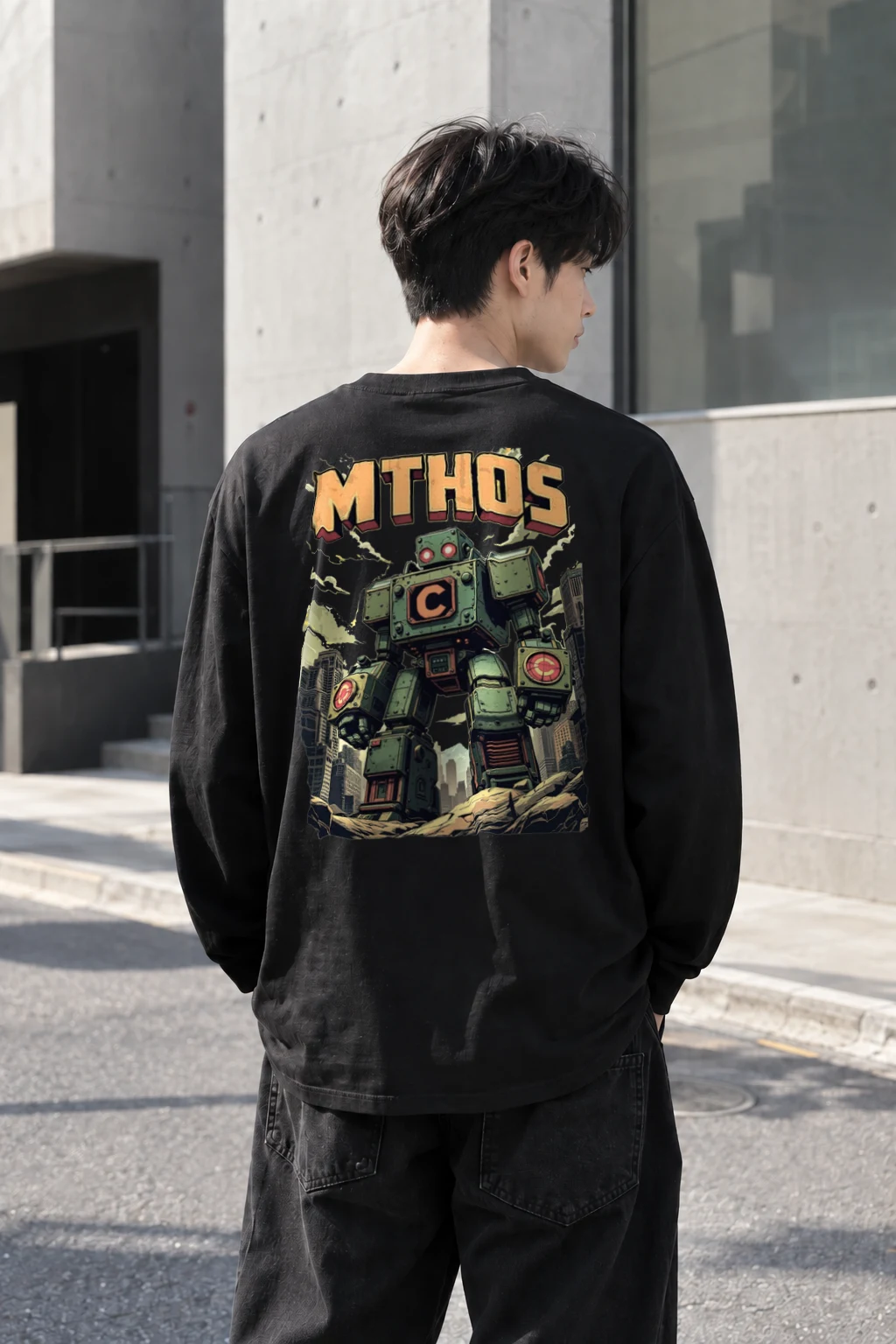 "MTHOS Robot Ruins" Unisex Longsleeve T-shirt | Gildan 2400