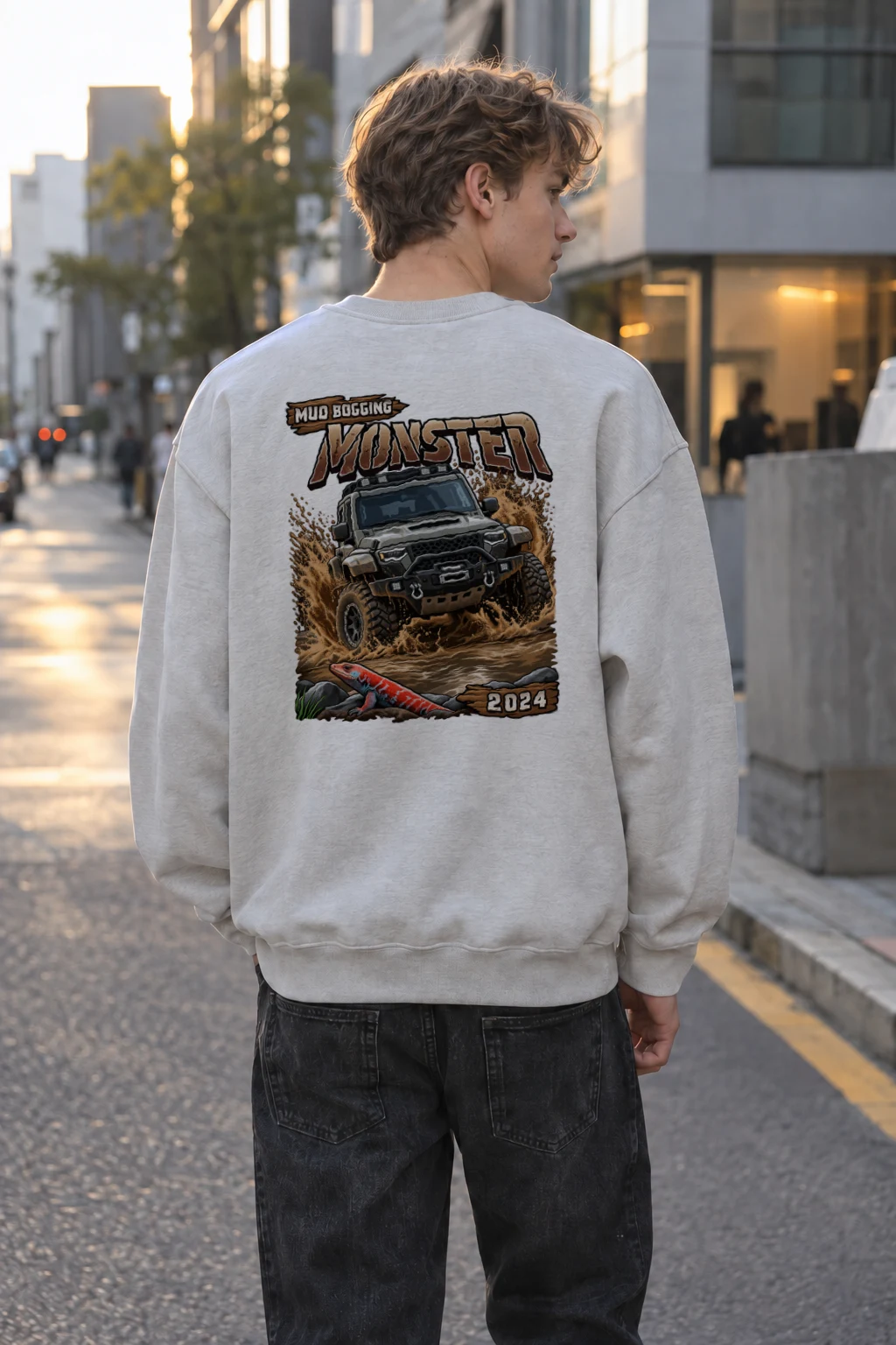 "Mud Bogging Monster" Heavy Blend Unisex Crewneck Sweatshirt | Gildan 18000