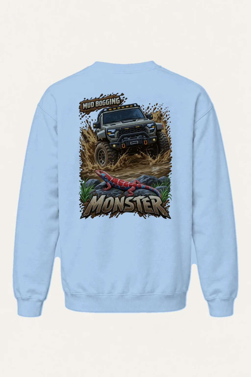 "Mud Bogging Monster" Heavy Blend Unisex Crewneck Sweatshirt | Gildan 18000