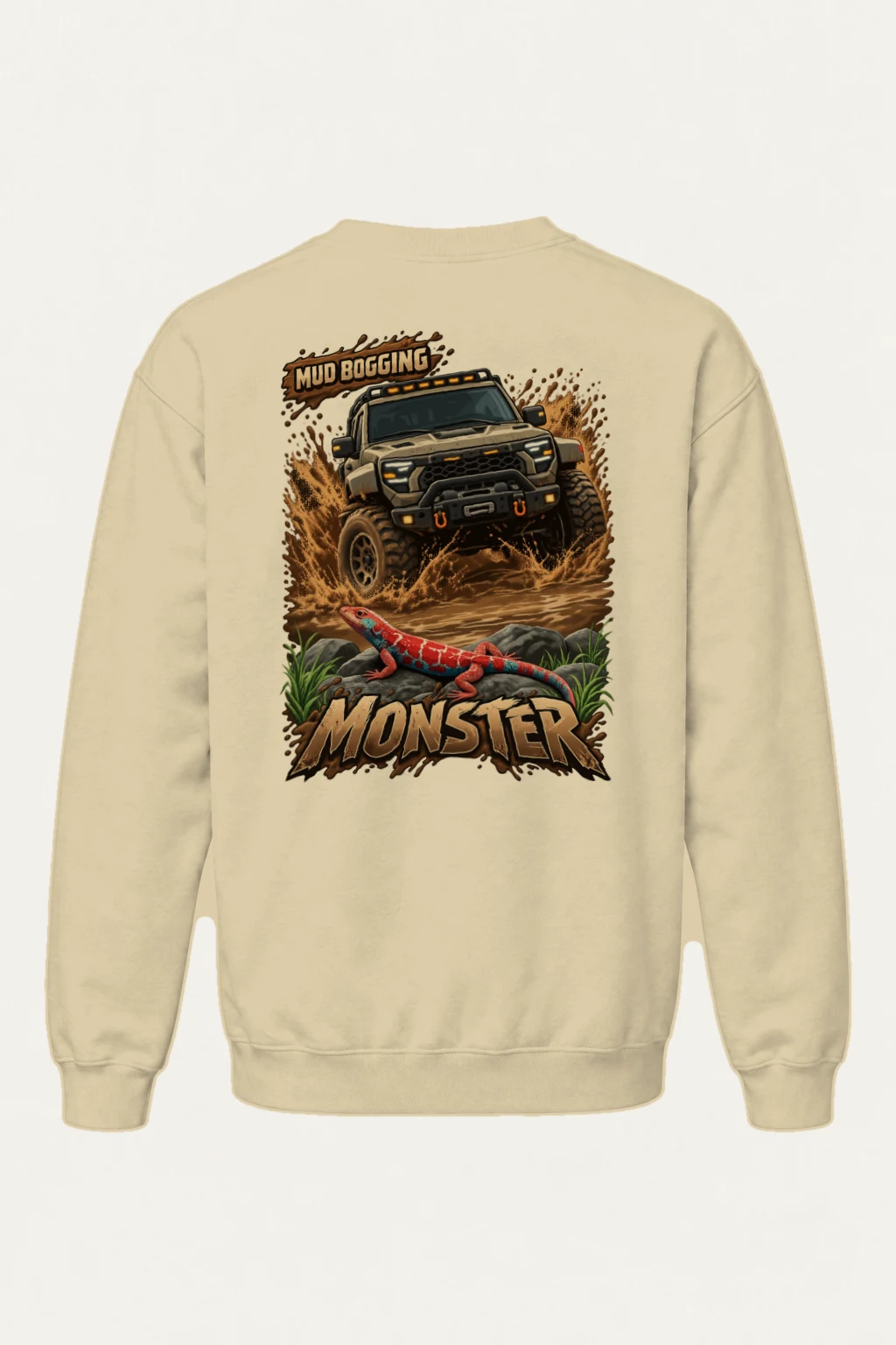 "Mud Bogging Monster" Heavy Blend Unisex Crewneck Sweatshirt | Gildan 18000