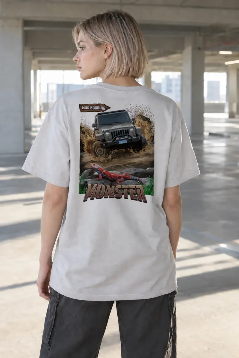 “Mud Bogging Monster” Heavyweight Unisex Crewneck T-shirt | Gildan 5000