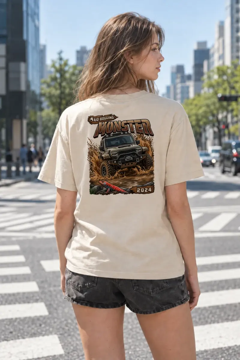 "Mud Bogging Monster" Heavyweight Unisex Crewneck T-shirt | Gildan 5000