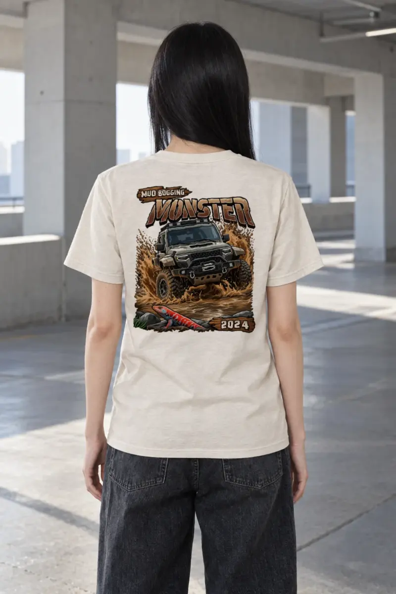 "Mud Bogging Monster" Heavyweight Unisex Crewneck T-shirt | Gildan 5000