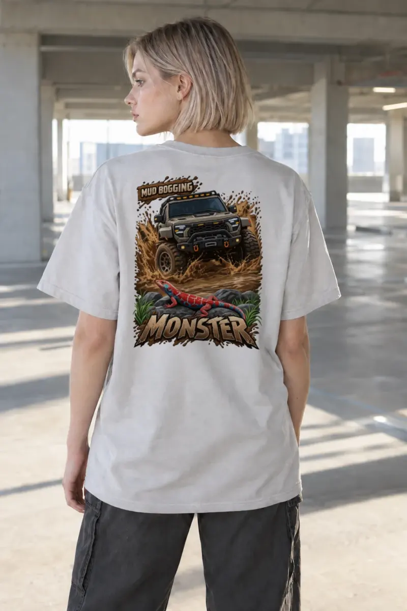"Mud Bogging Monster" Heavyweight Unisex Crewneck T-shirt | Gildan 5000