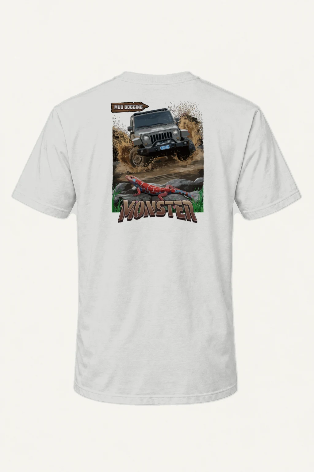 "Mud Bogging Monster" Heavyweight Unisex Crewneck T-shirt | Gildan 5000