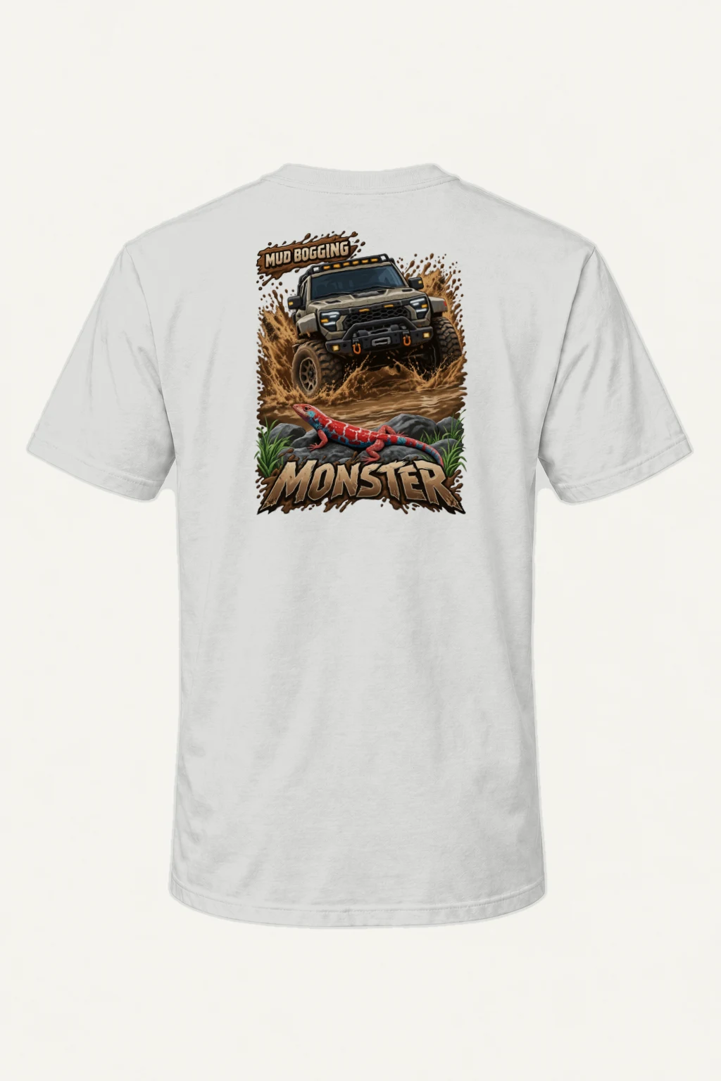 "Mud Bogging Monster" Heavyweight Unisex Crewneck T-shirt | Gildan 5000