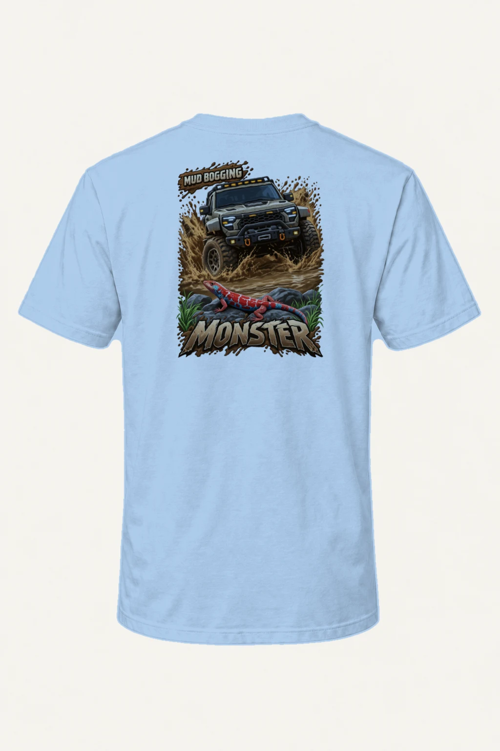 "Mud Bogging Monster" Heavyweight Unisex Crewneck T-shirt | Gildan 5000