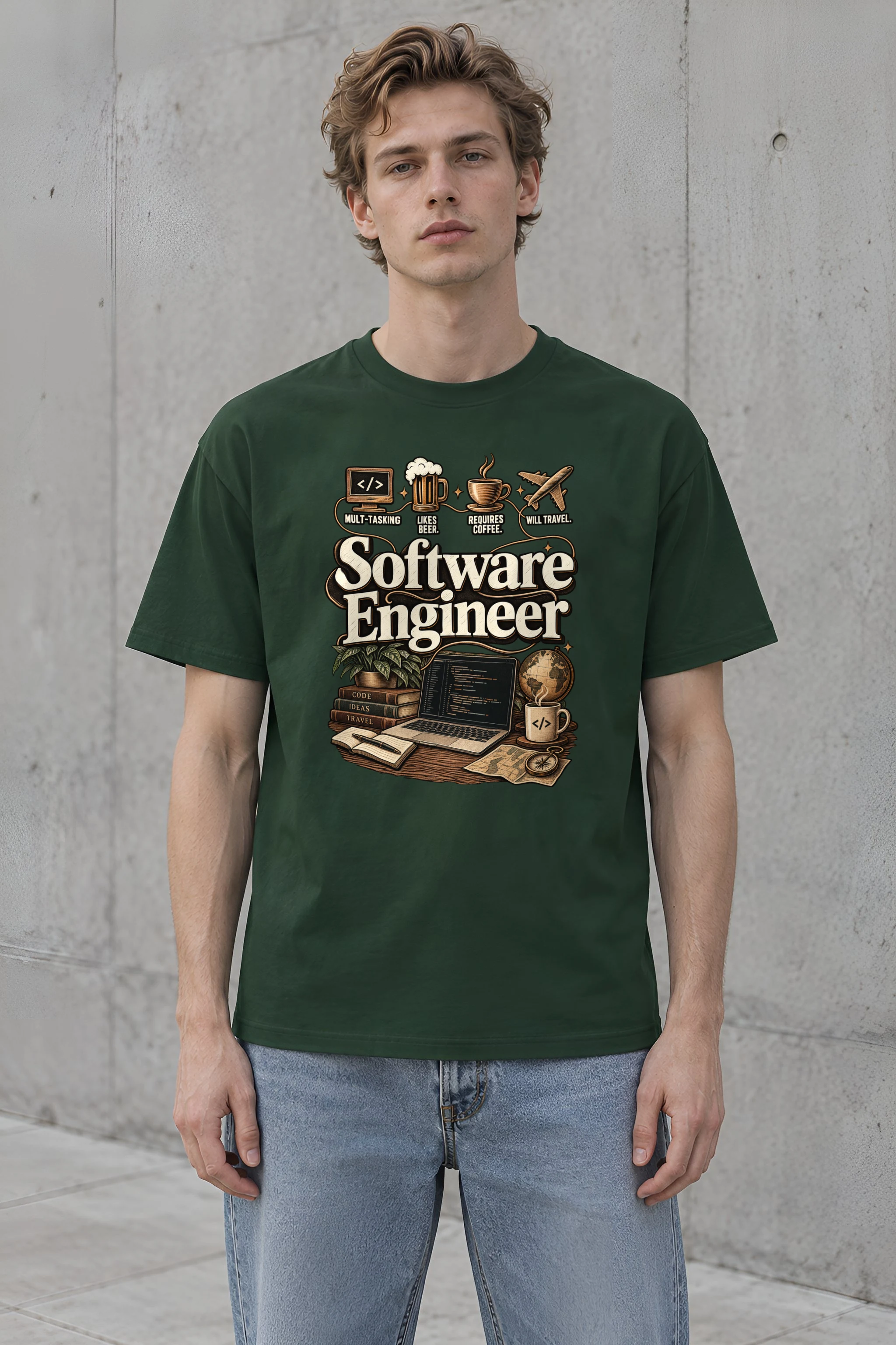 "Multi-Tasking Engineer" Heavyweight Unisex Crewneck T-shirt