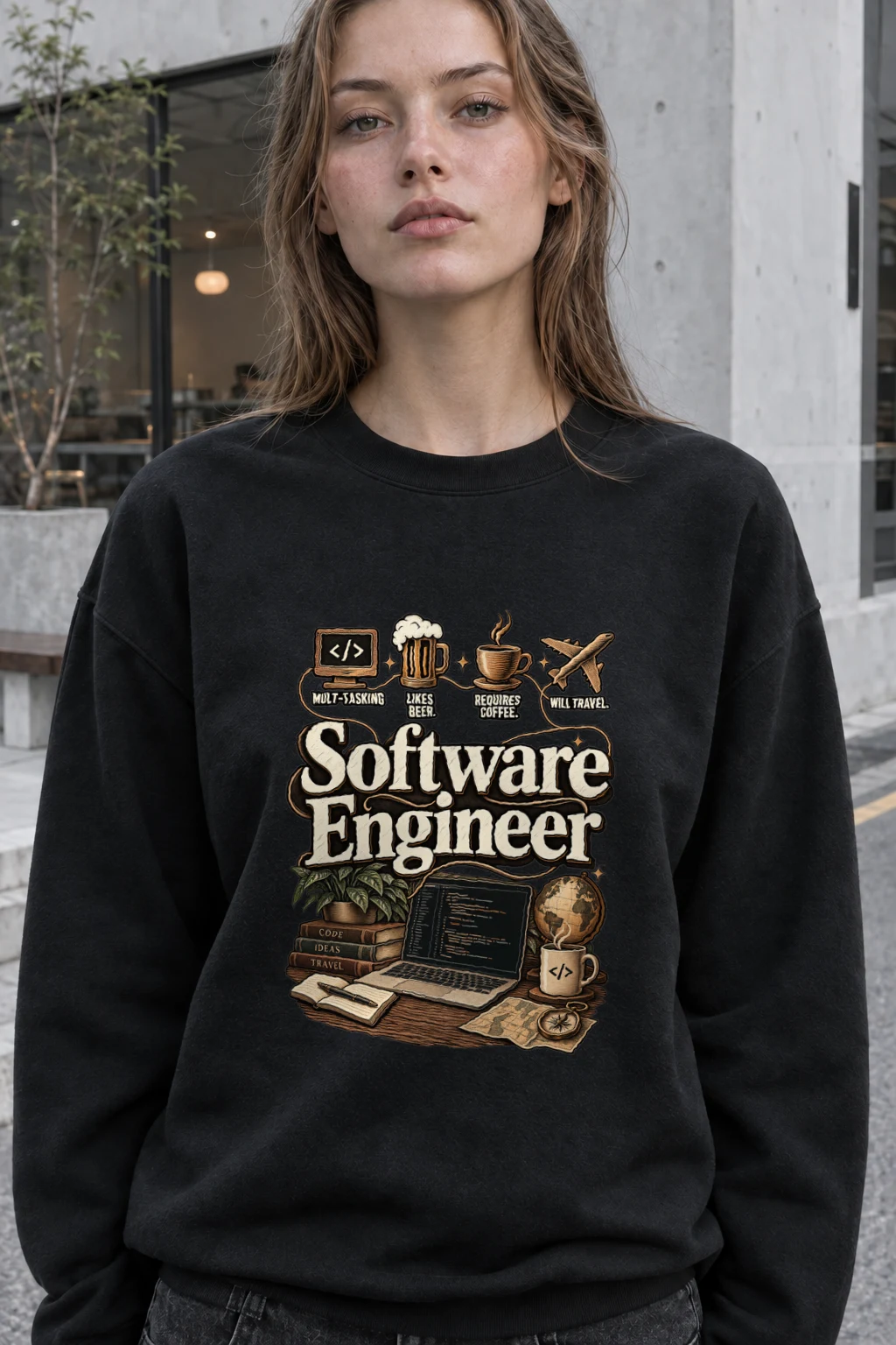 "Multitasking Requires Coffee" Heavy Blend Unisex Crewneck Sweatshirt | Gildan 18000