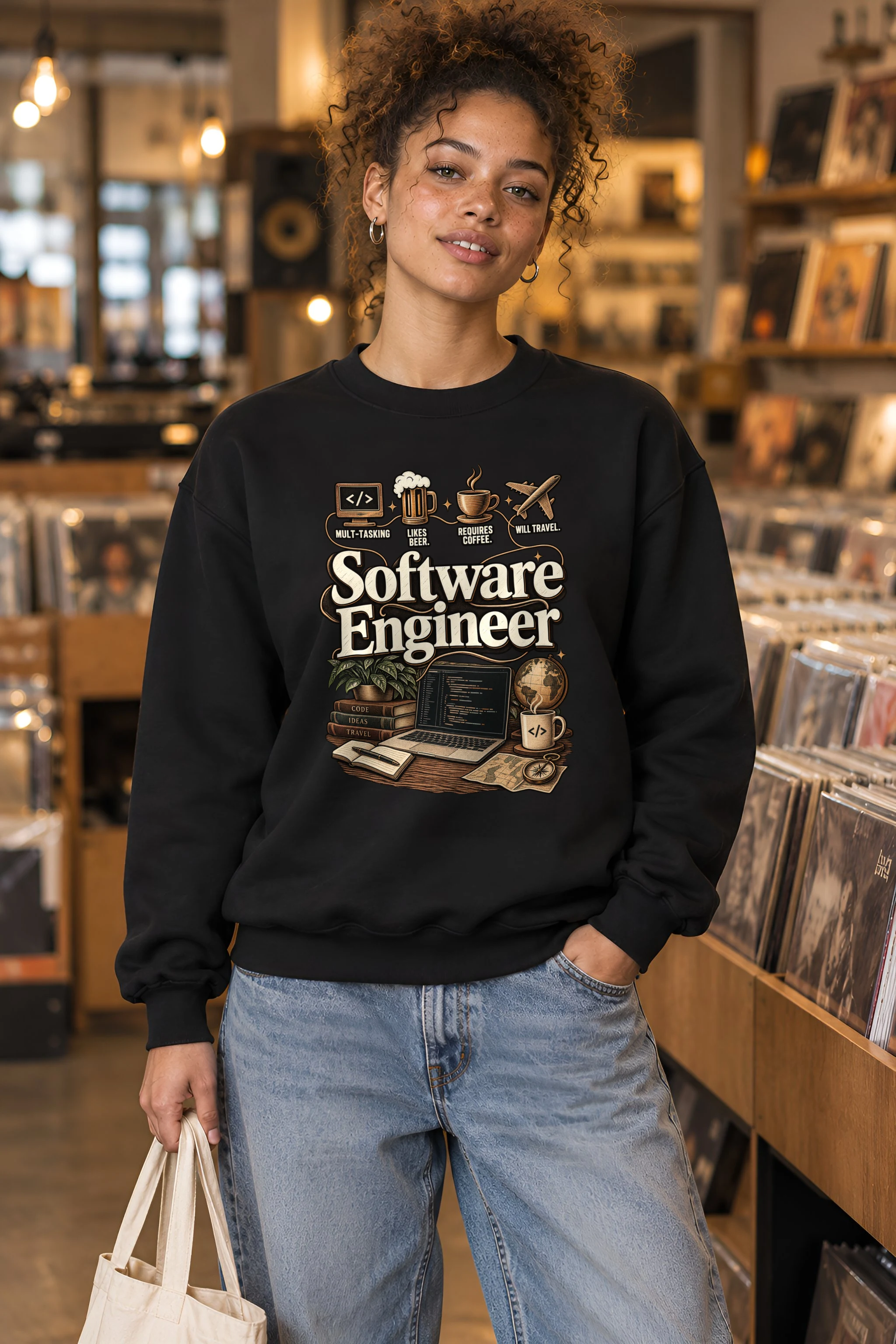 "Multitasking Requires Coffee" 1 Crewneck Sweatshirt
