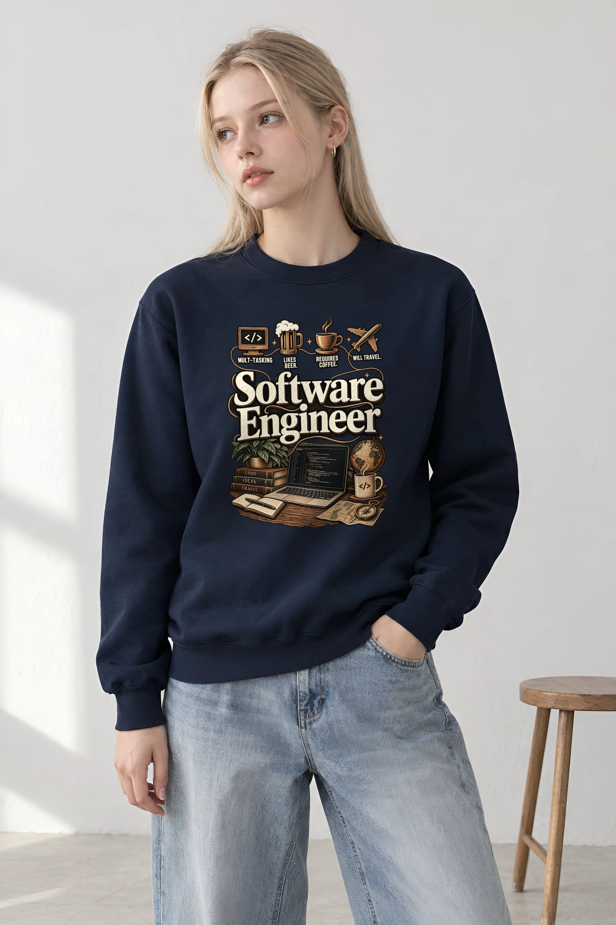 "Multitasking Requires Coffee" 1 Crewneck Sweatshirt