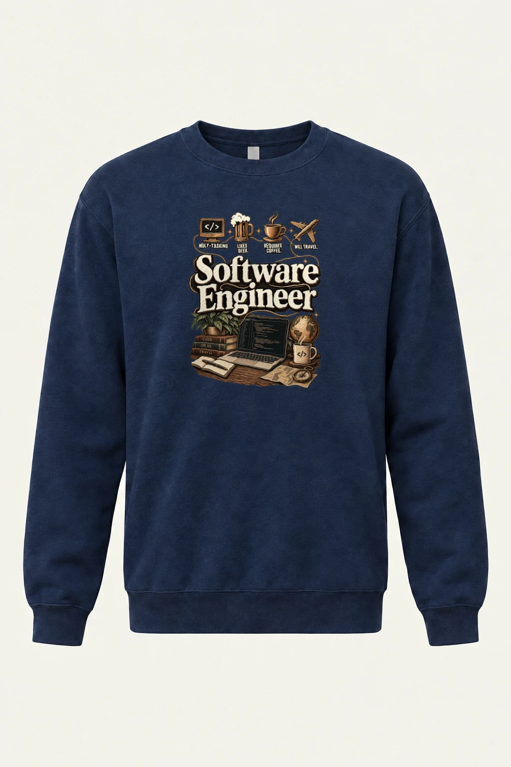 "Multitasking Requires Coffee" Heavy Blend Unisex Crewneck Sweatshirt | Gildan 18000