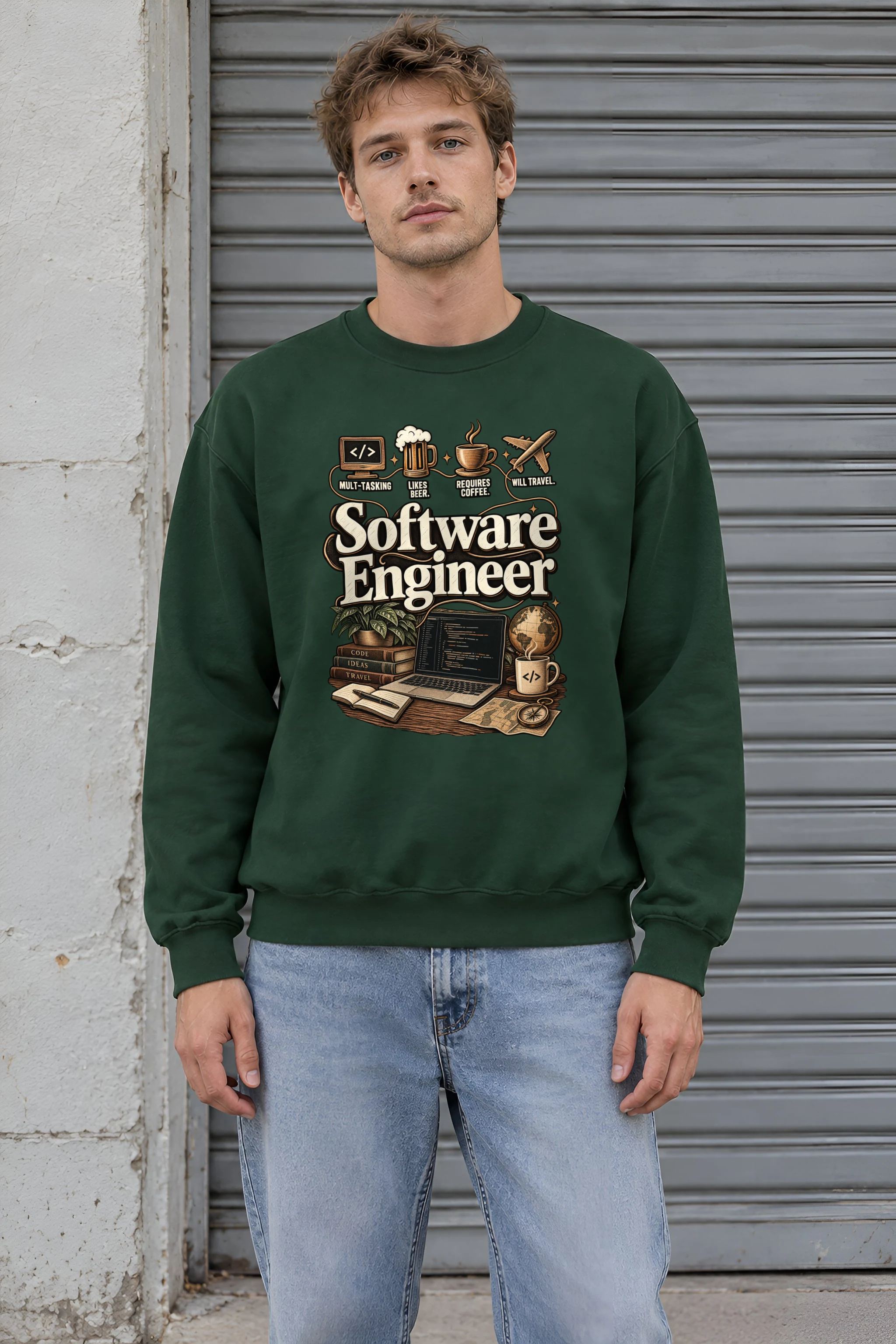 "Multitasking Requires Coffee" 1 Crewneck Sweatshirt