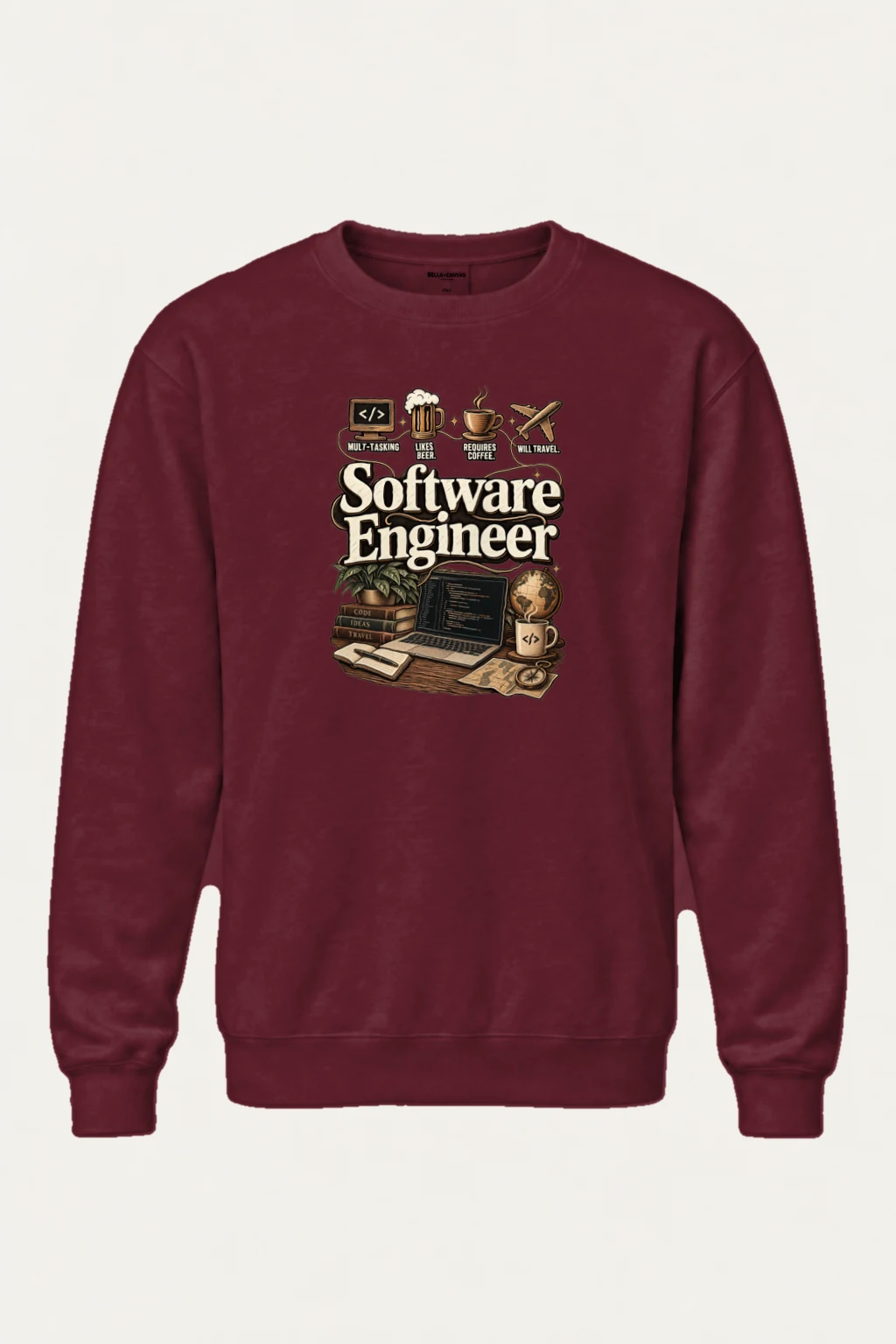 "Multitasking Requires Coffee" Heavy Blend Unisex Crewneck Sweatshirt | Gildan 18000