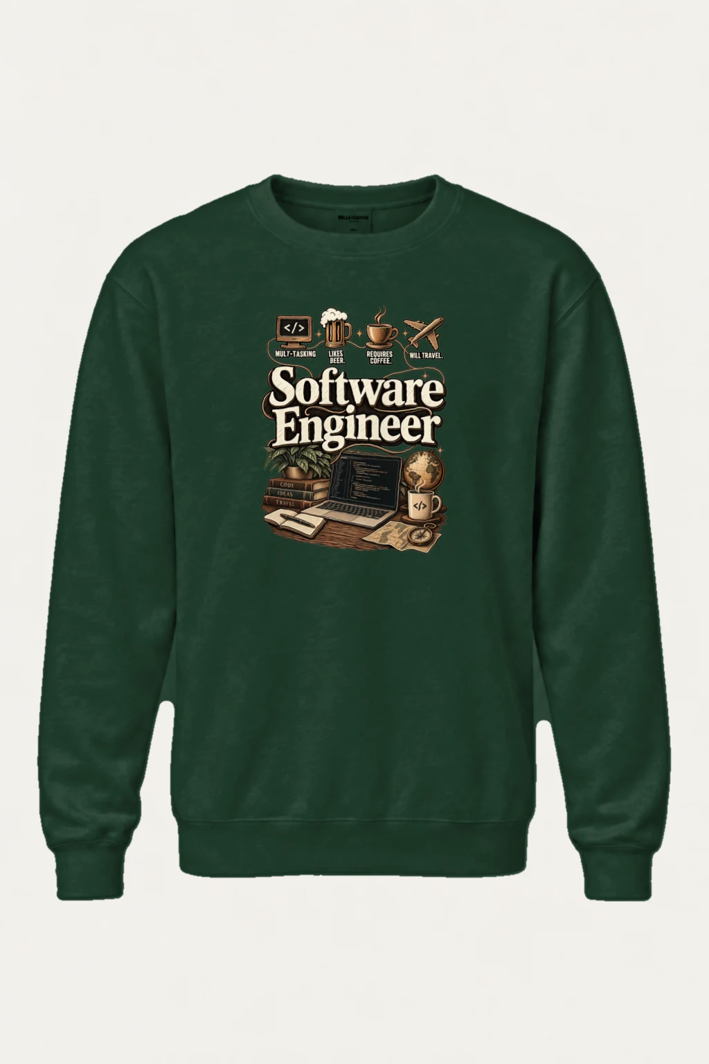 "Multitasking Requires Coffee" Heavy Blend Unisex Crewneck Sweatshirt | Gildan 18000