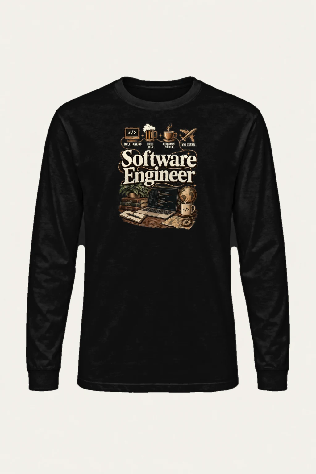 "Multitasking Requires Coffee" Unisex Longsleeve T-shirt | Gildan 2400