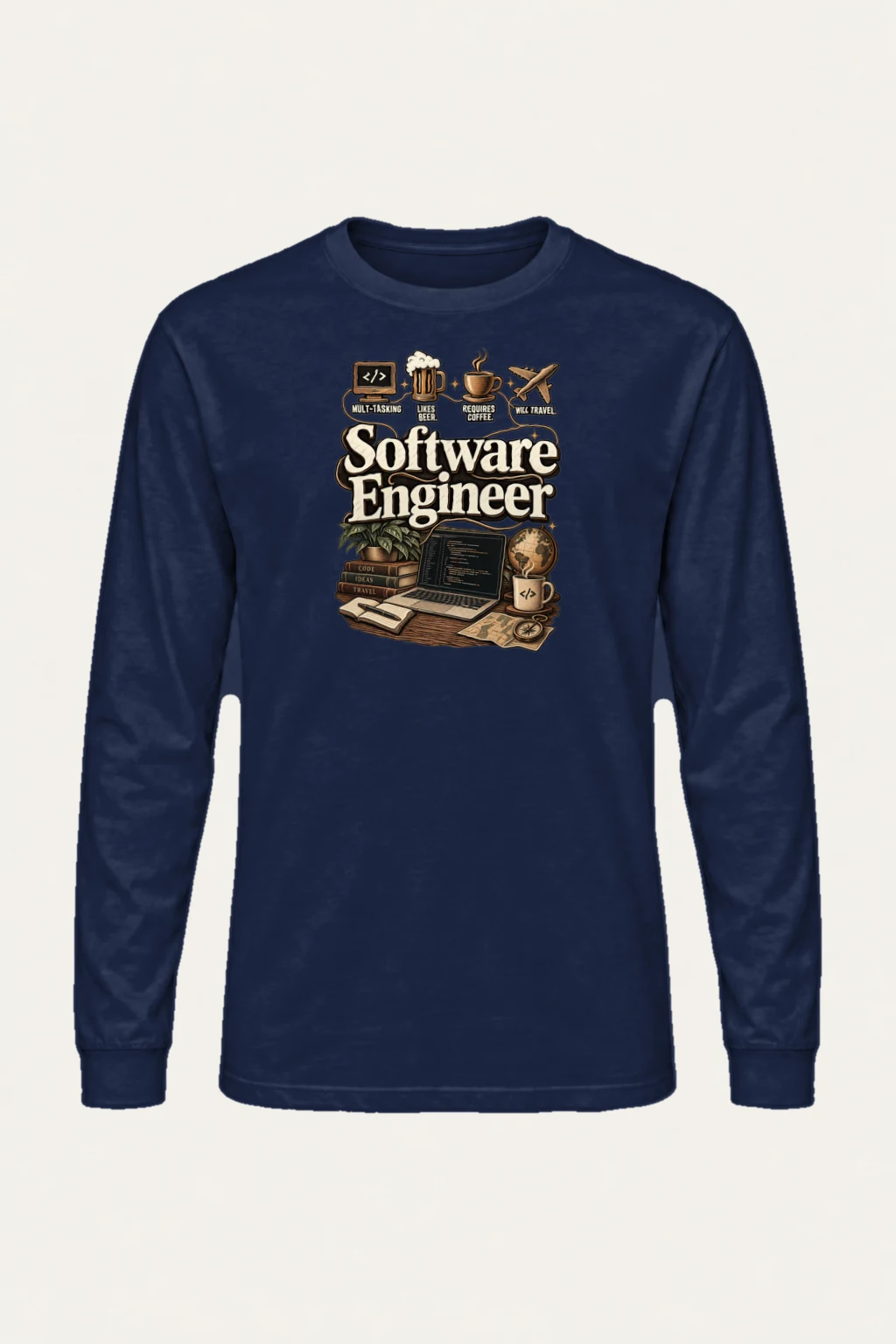 "Multitasking Requires Coffee" Unisex Longsleeve T-shirt | Gildan 2400