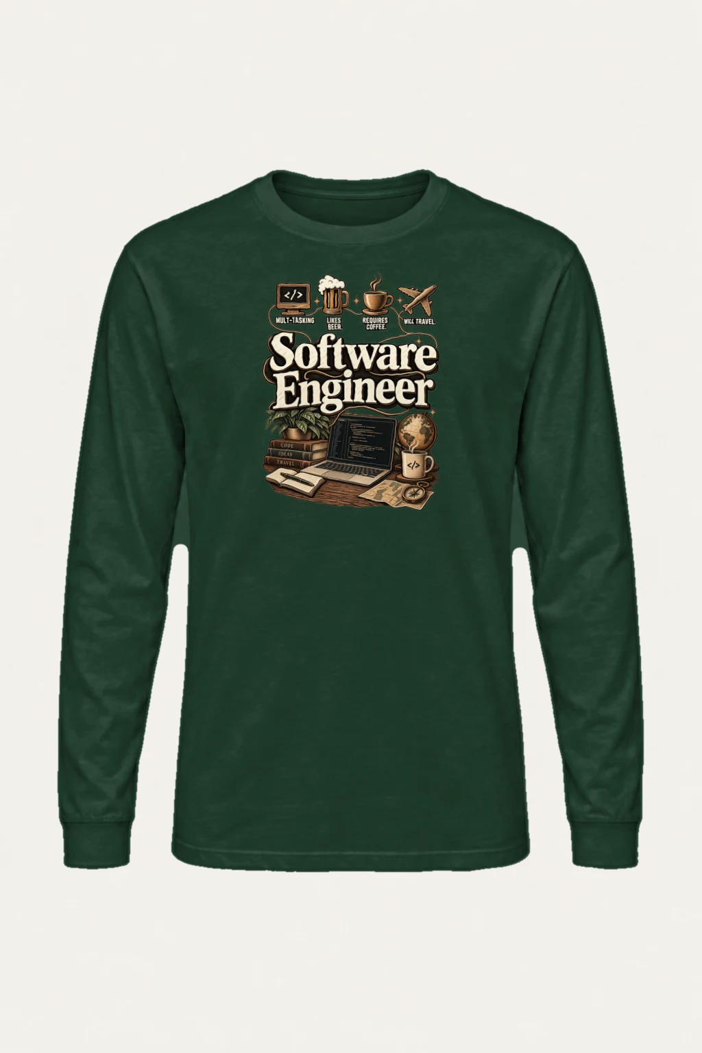 "Multitasking Requires Coffee" Unisex Longsleeve T-shirt | Gildan 2400