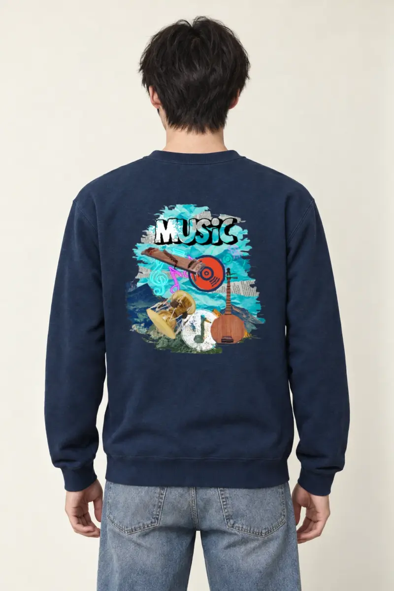 "Music Collage" Heavy Blend Unisex Crewneck Sweatshirt