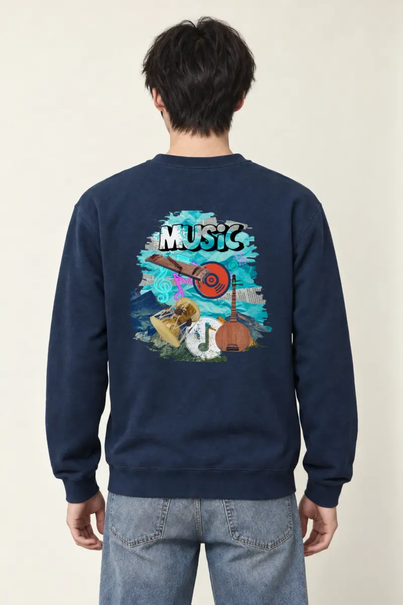 "Music Collage" Heavy Blend Unisex Crewneck Sweatshirt
