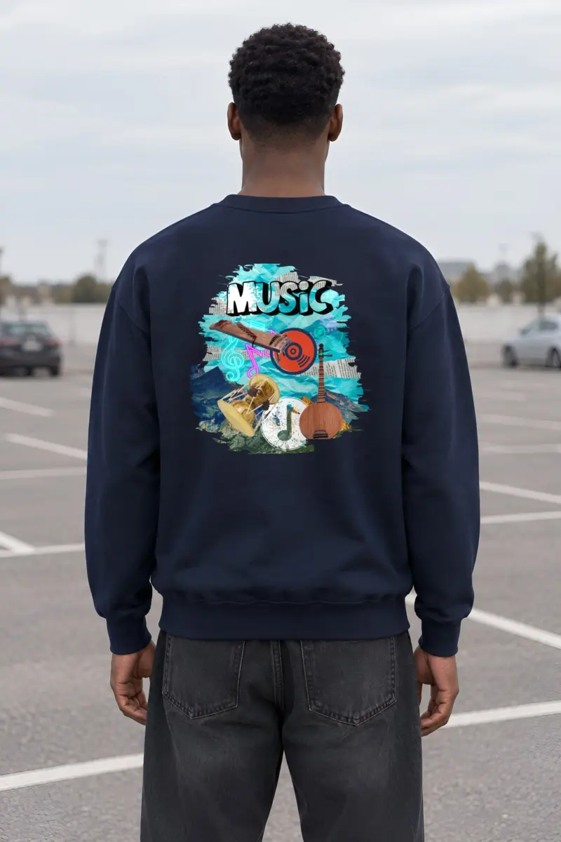 "Music Collage" Heavy Blend Unisex Crewneck Sweatshirt