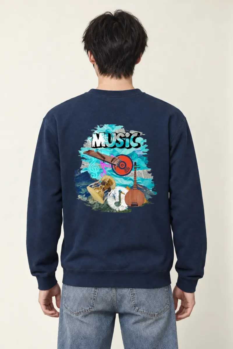"Music Collage" Heavy Blend Unisex Crewneck Sweatshirt