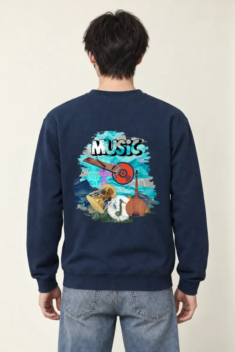 "Music Collage" Heavy Blend Unisex Crewneck Sweatshirt