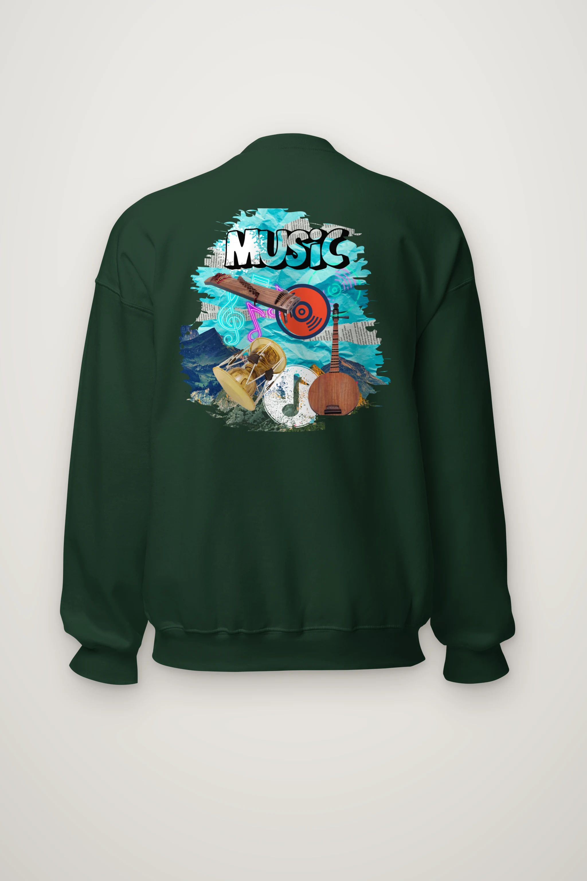 "Music Collage" Heavy Blend Unisex Crewneck Sweatshirt