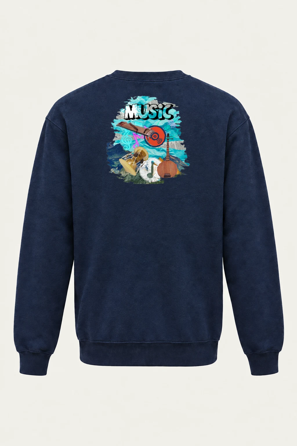 "Music Collage" Heavy Blend Unisex Crewneck Sweatshirt | Gildan 18000