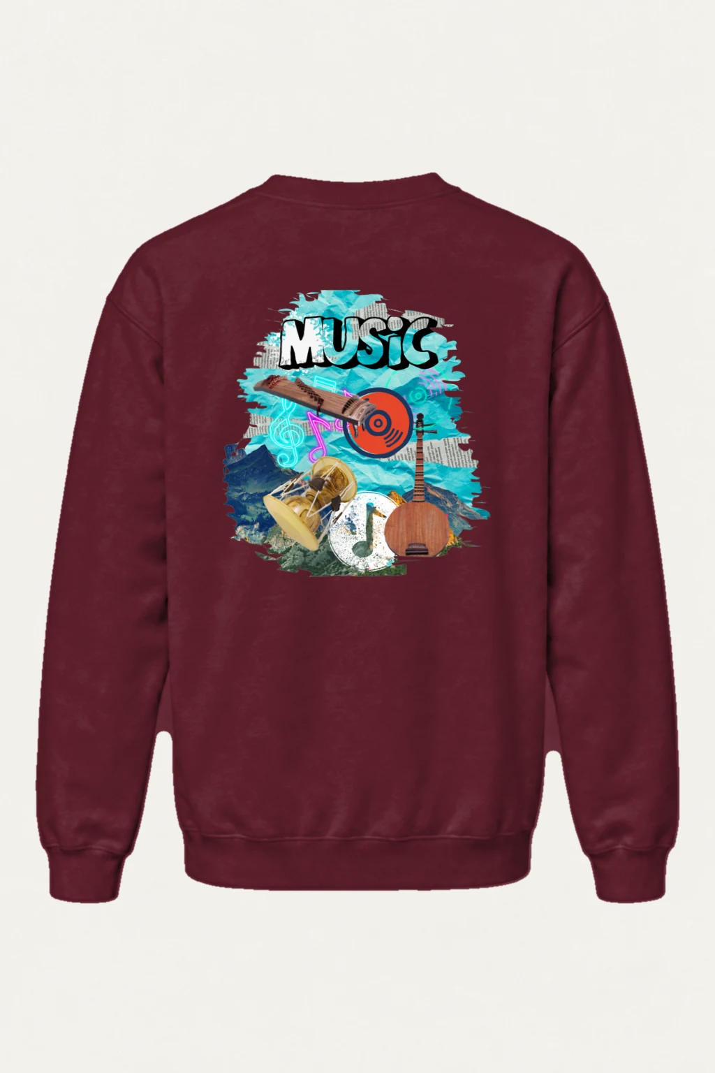 "Music Collage" Heavy Blend Unisex Crewneck Sweatshirt | Gildan 18000