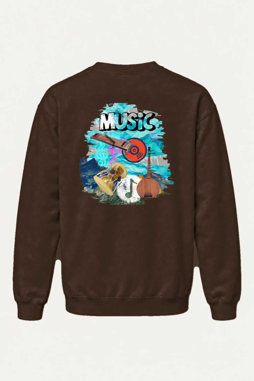 "Music Collage" Heavy Blend Unisex Crewneck Sweatshirt | Gildan 18000