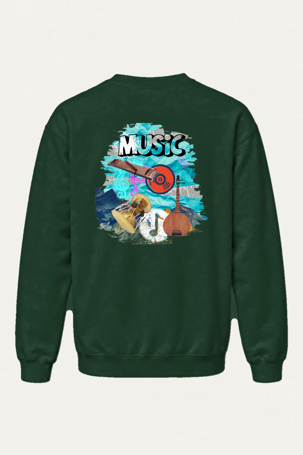 "Music Collage" Heavy Blend Unisex Crewneck Sweatshirt | Gildan 18000