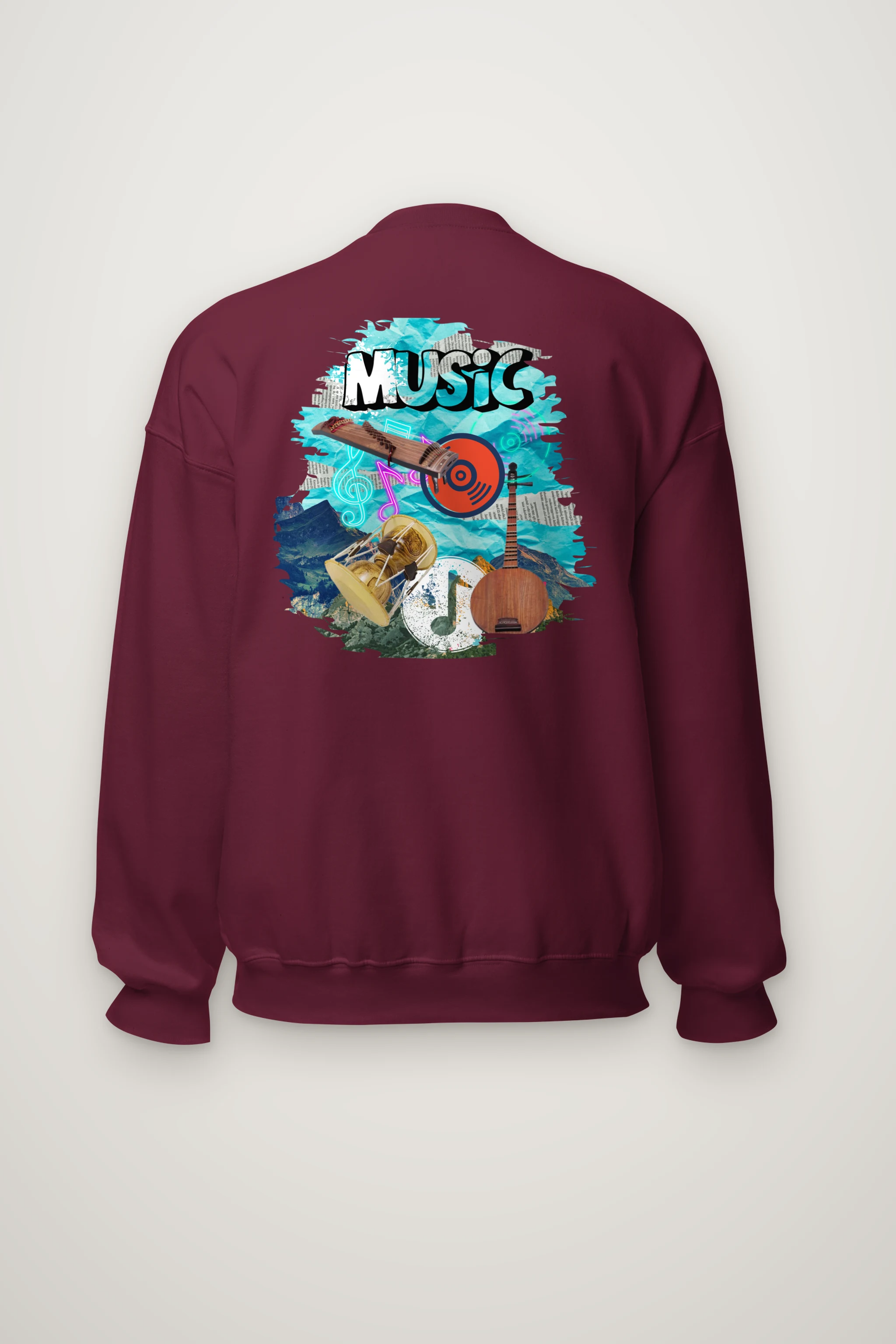 "Music Collage" Heavy Blend Unisex Crewneck Sweatshirt