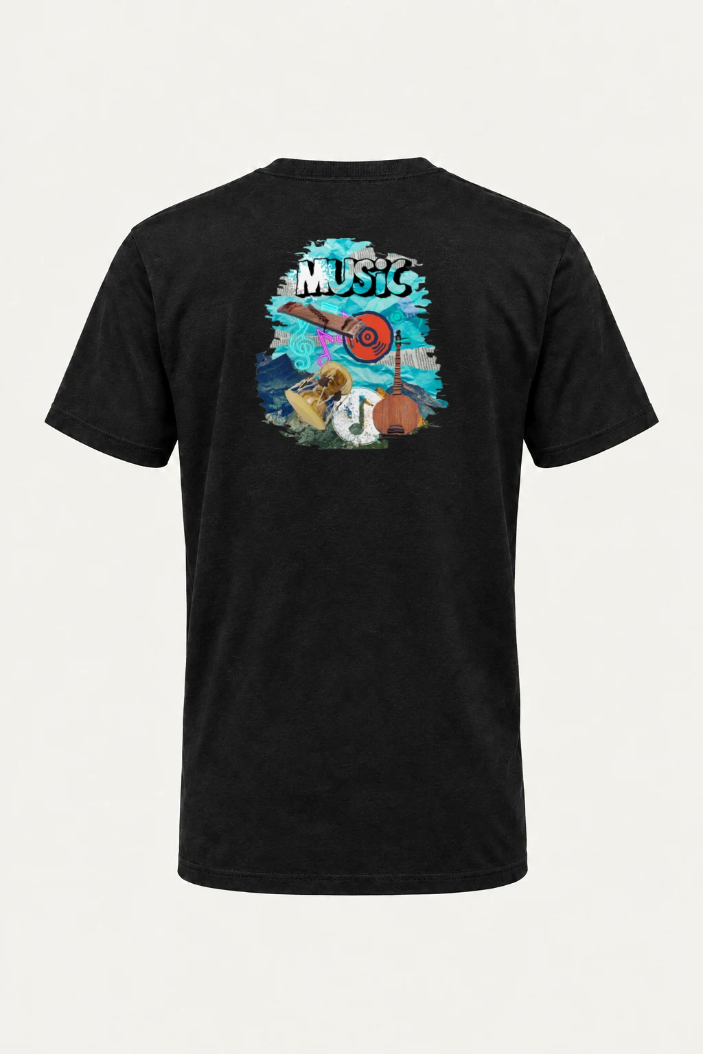 "Music Collage" Heavyweight Unisex Crewneck T-shirt | Gildan 5000