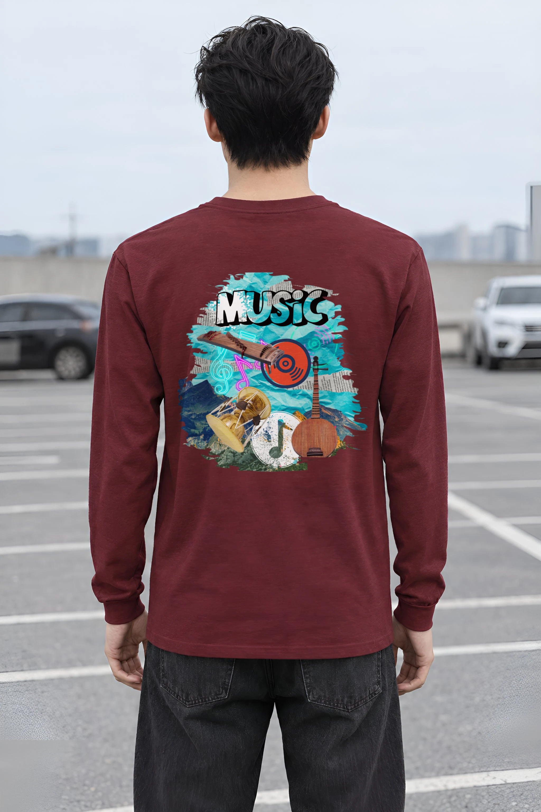 "Music Collage" Unisex Longsleeve T-shirt