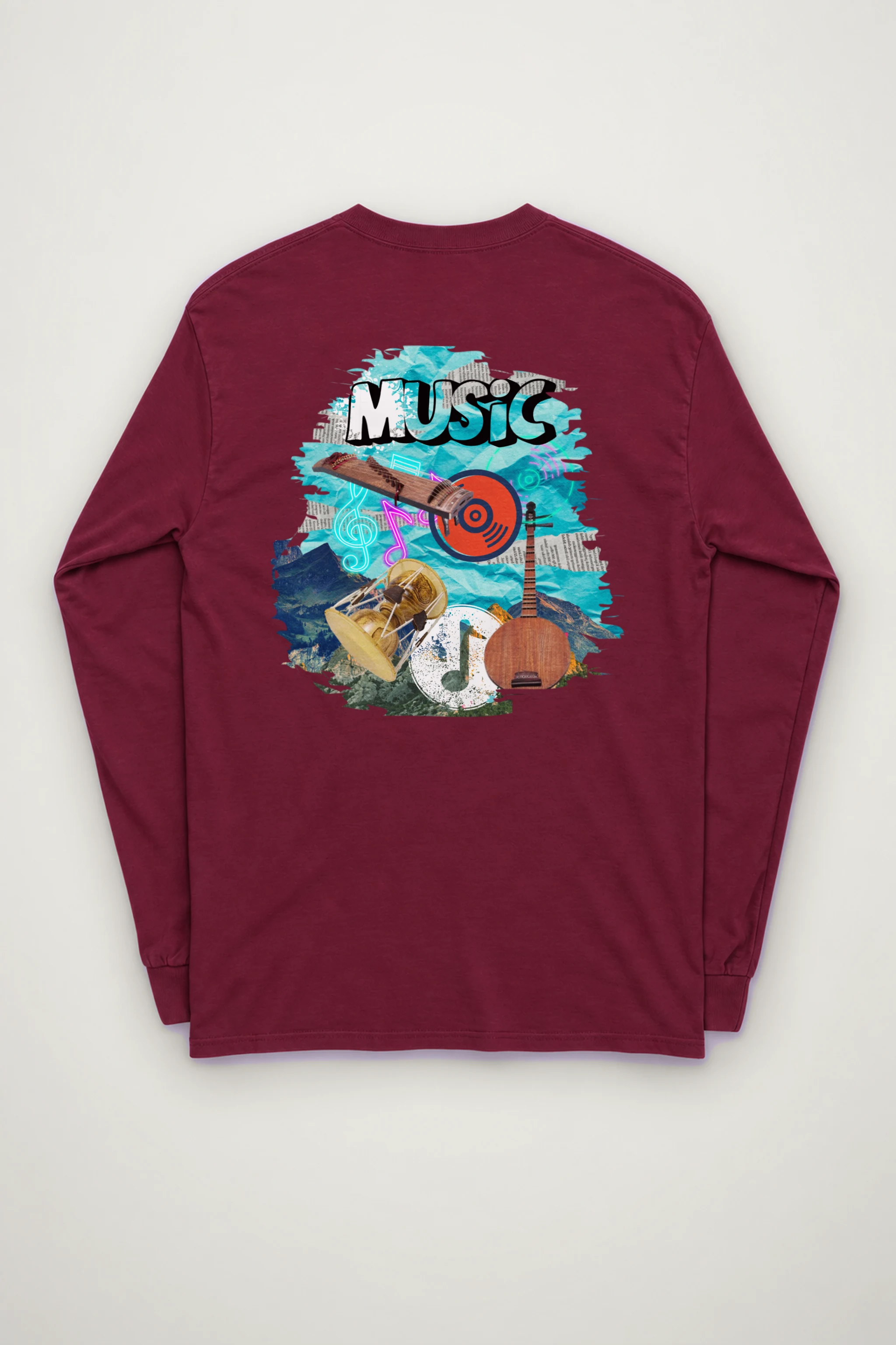 "Music Collage" Unisex Longsleeve T-shirt
