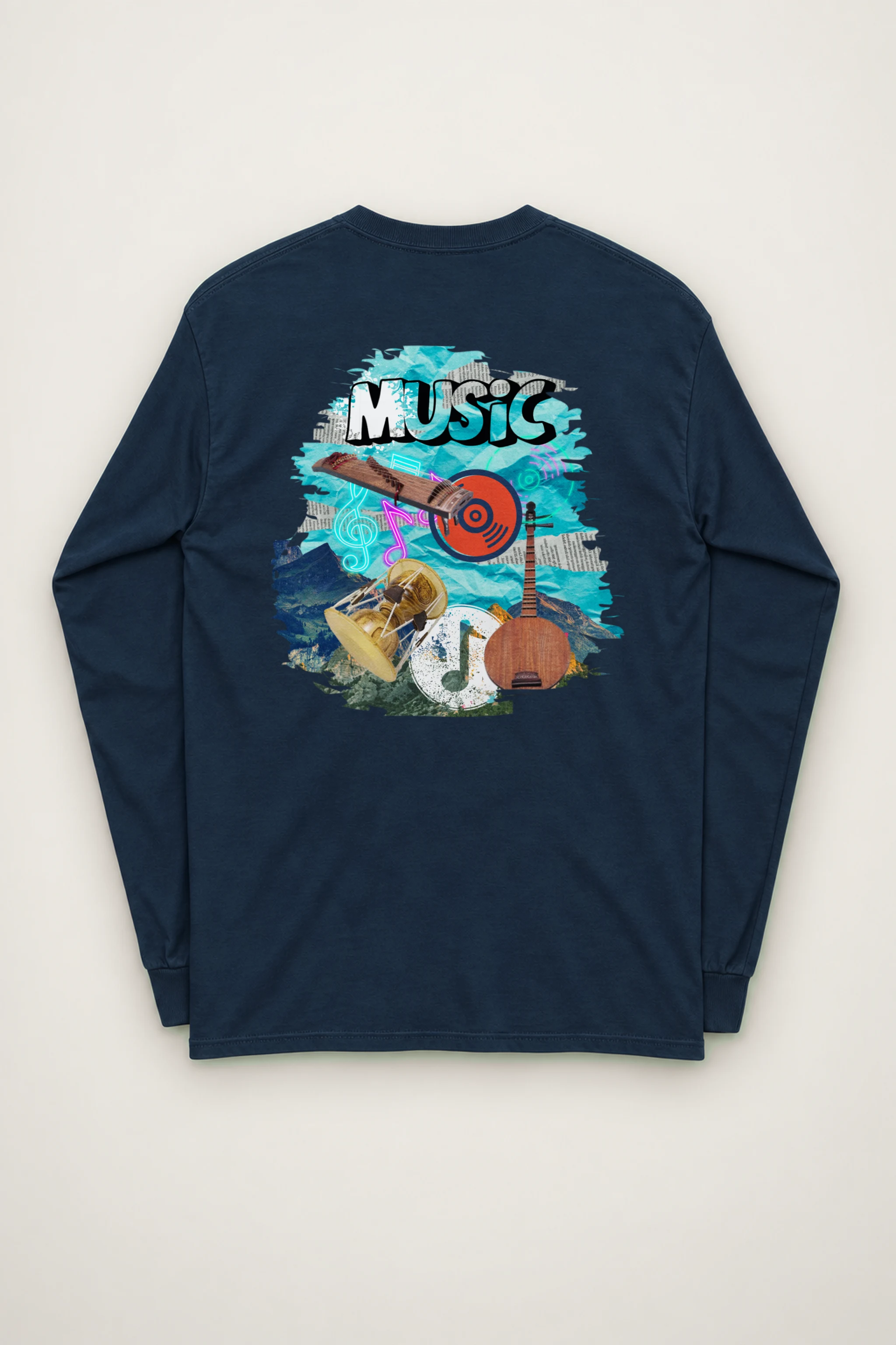 "Music Collage" Unisex Longsleeve T-shirt