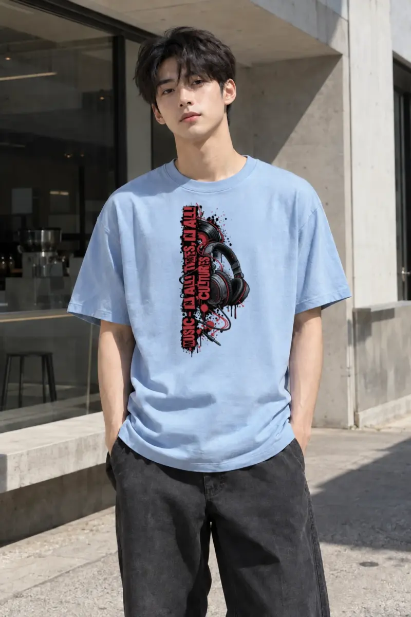 "Music In All Times" Heavyweight Unisex Crewneck T-shirt | Gildan 5000