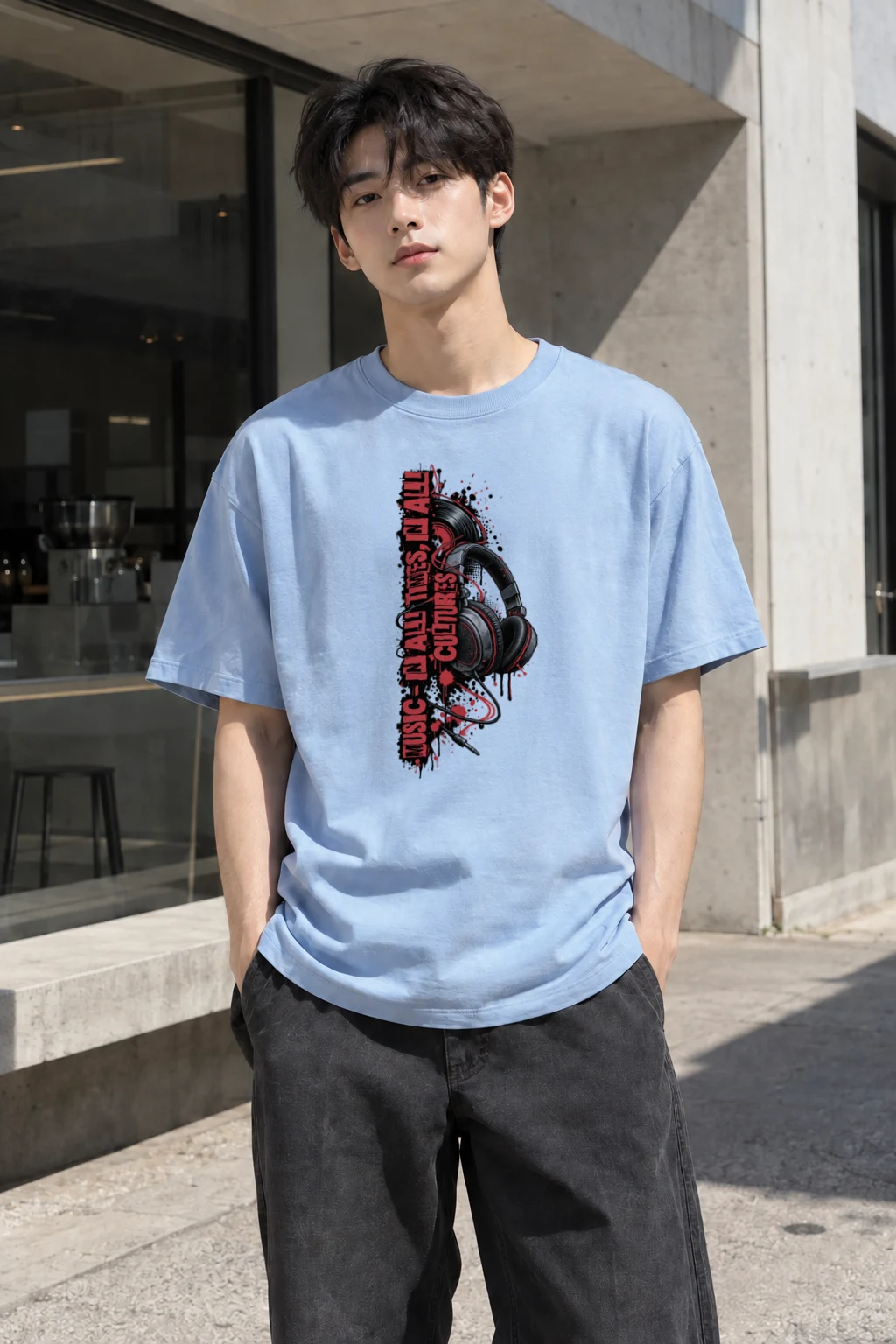 "Music In All Times" Heavyweight Unisex Crewneck T-shirt | Gildan 5000