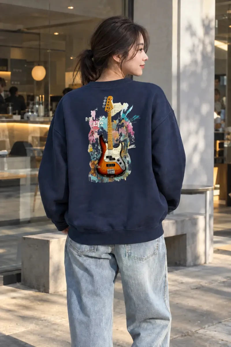 “Music Is Life” Heavy Blend Unisex Crewneck Sweatshirt | Gildan 18000