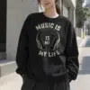 "Music Is My Life" Heavy Blend Unisex Crewneck Sweatshirt | Gildan 18000