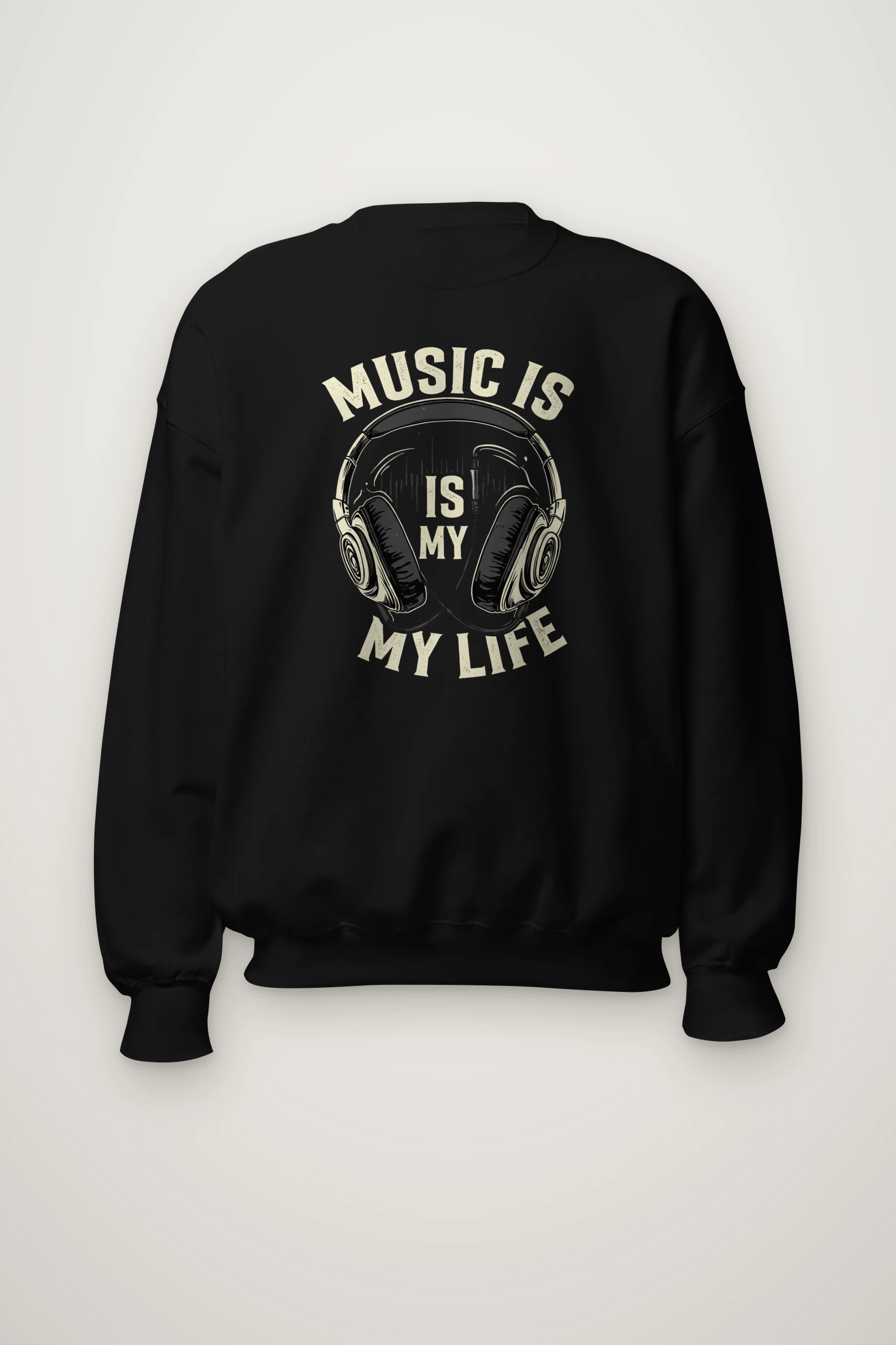 "Music Is My Life" Heavy Blend Unisex Crewneck Sweatshirt