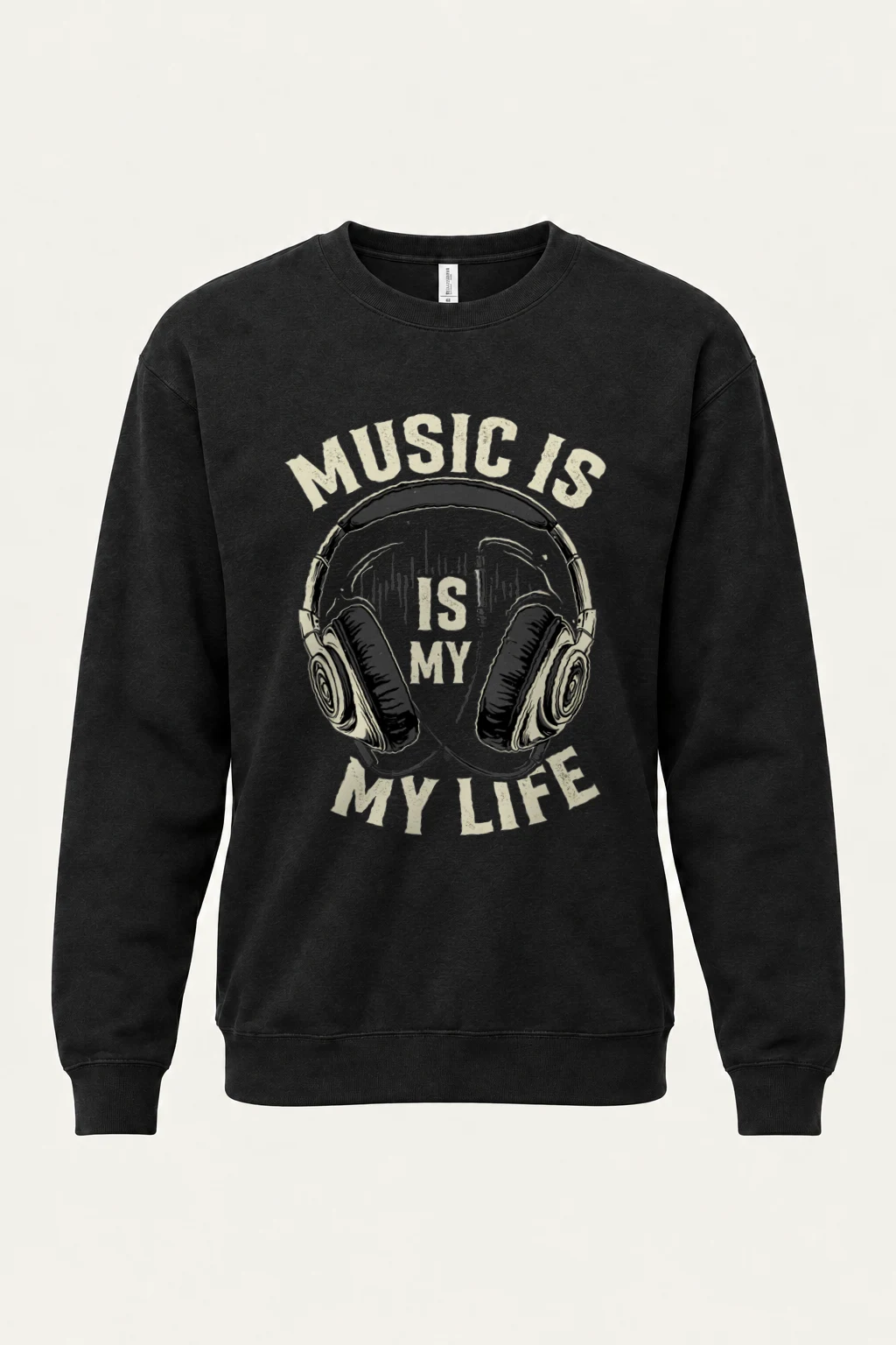 "Music Is My Life" Heavy Blend Unisex Crewneck Sweatshirt | Gildan 18000