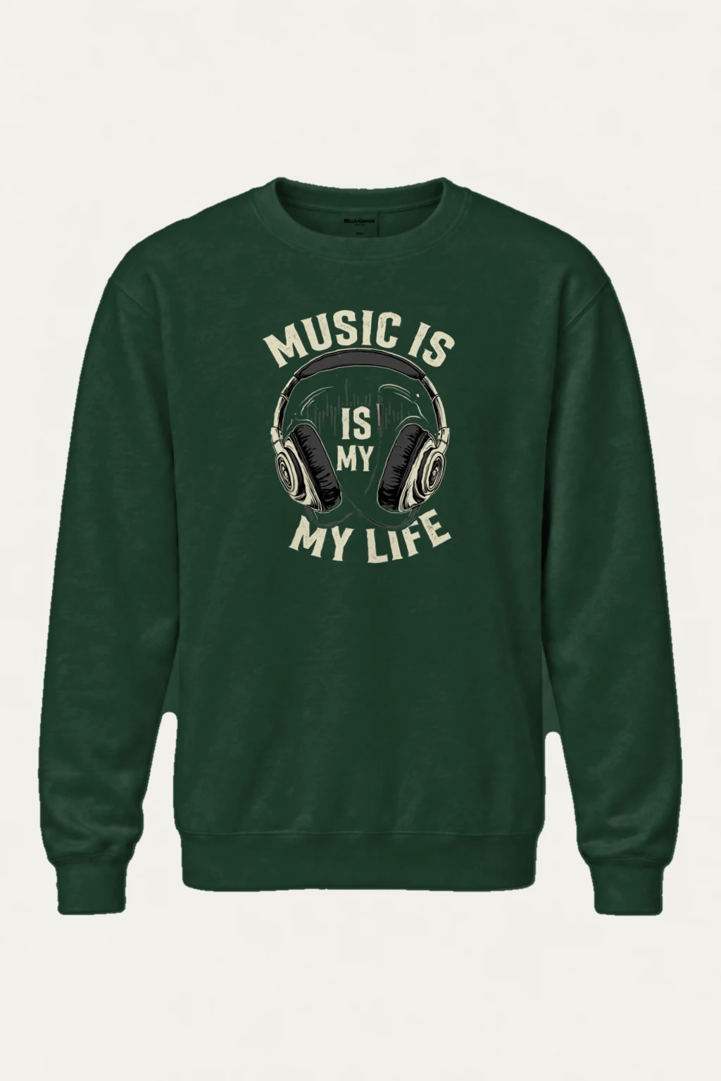 "Music Is My Life" Heavy Blend Unisex Crewneck Sweatshirt | Gildan 18000