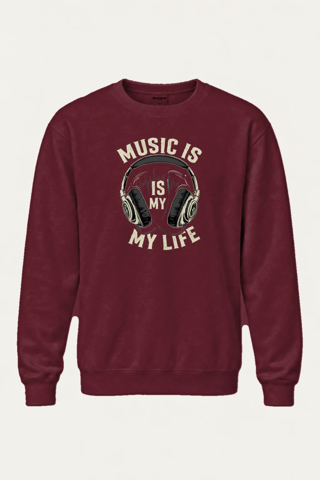 "Music Is My Life" Heavy Blend Unisex Crewneck Sweatshirt | Gildan 18000