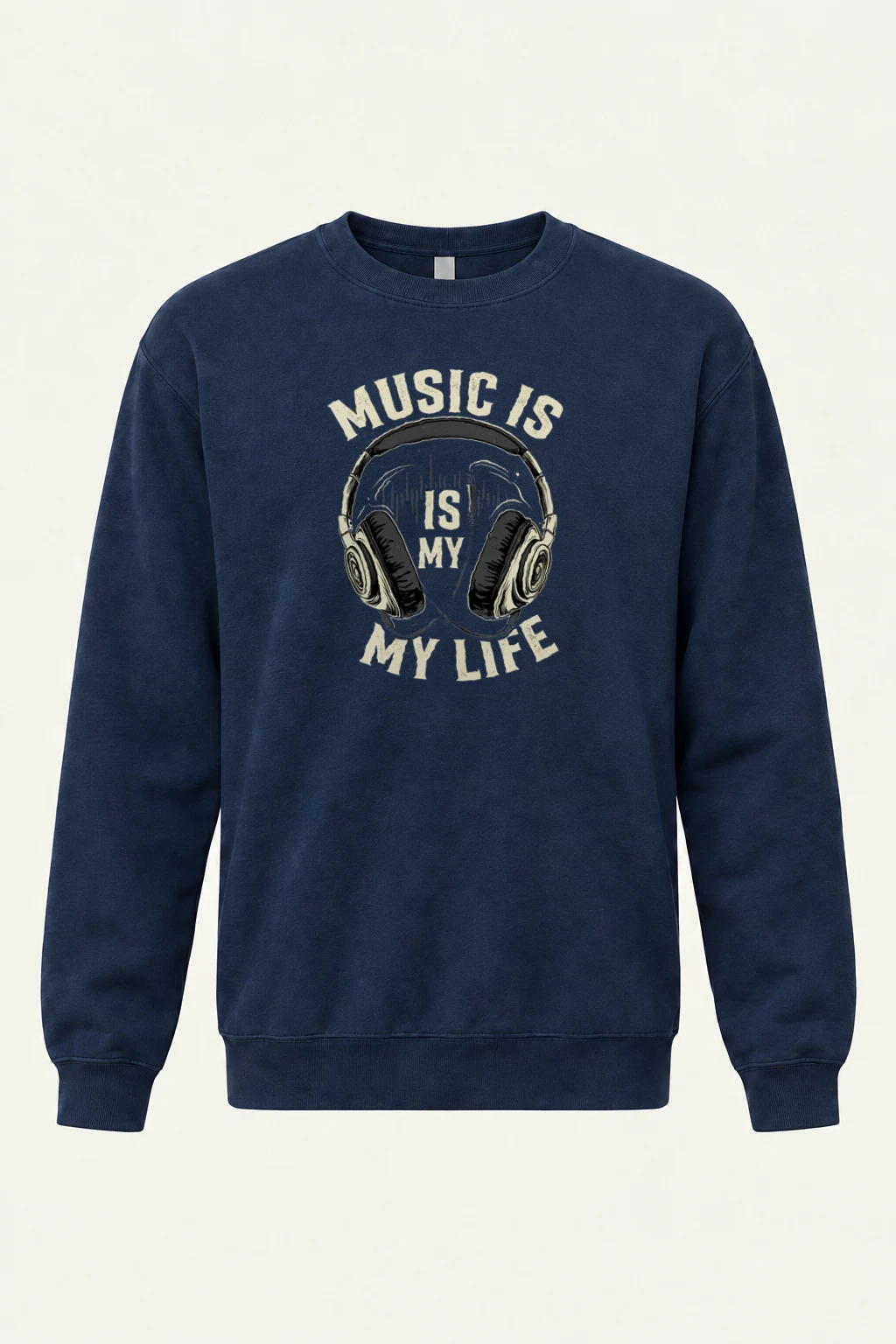 "Music Is My Life" Heavy Blend Unisex Crewneck Sweatshirt | Gildan 18000